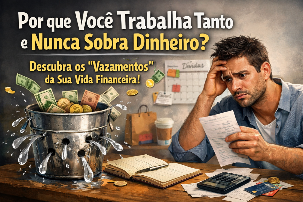 Leia mais sobre o artigo 😰💸 Por que você trabalha tanto e nunca sobra dinheiro? (O que está “vazando” na sua vida financeira) 🧠📉